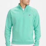 Fabletics névoa de menta 420HR3608 o go-to 1/4 zip 187 homens
