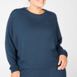Fabletics nova azul 420HR2716 moletom manga julie dolman mulheres