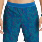 Fabletics nueue camuflagem azul-petróleo náutico 420HR3334 o curto fundamental 163 homens