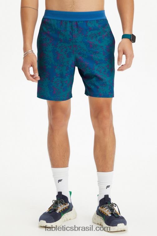 Fabletics nueue camuflagem azul-petróleo náutico 420HR3334 o curto fundamental 163 homens - Image 4