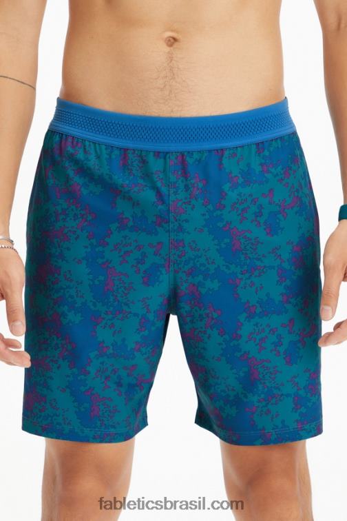 Fabletics nueue camuflagem azul-petróleo náutico 420HR3334 o curto fundamental 163 homens - Image 1