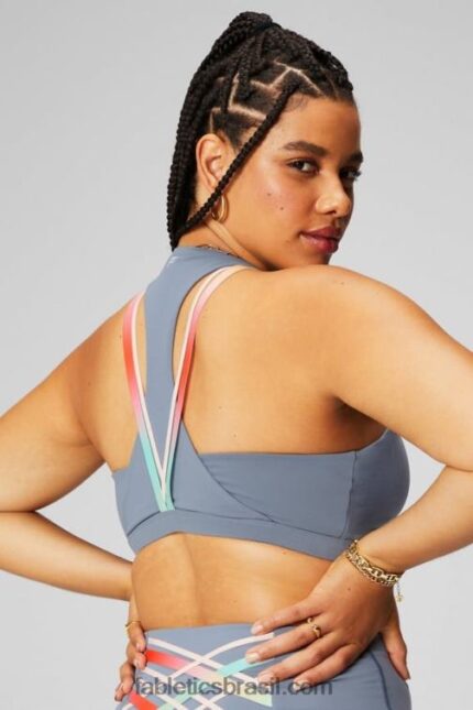 Fabletics nuvem de tempestade/ombre o dia todo 420HR1774 boost sutiã esportivo de médio impacto 118 mulheres
