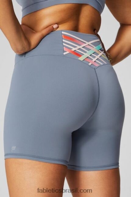 Fabletics nuvem de tempestade/ombre o dia todo 420HR410 boost powerhold cintura alta 6'' short mulheres