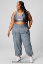 Fabletics nuvem de tempestade/prata reflexiva 420HR9 calça de náilon de cintura ultra alta mulheres - Image 4