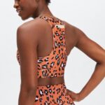 Fabletics ocre queimado leo ondulado 420HR1755 sutiã esportivo de médio impacto em movimento 115 mulheres