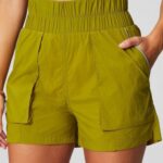 Fabletics olival/prata reflexiva 420HR606 short de náilon com cintura ultra alta mulheres