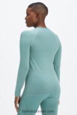 Fabletics onda ártica lavada 420HR2594 sincronizar top de manga comprida sem costura mulheres - Image 2