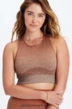Fabletics onda de mogno/cristal 420HR1561 sutiã ombre sem costura de baixo impacto mulheres