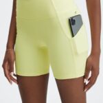 Fabletics opala/rosa de pelúcia 420HR310 oasis pureluxe cintura alta 6'' short 15 mulheres