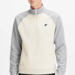 Fabletics osso/urze cinza clássico 420HR3617 o go-to 1/4 zip 189 homens