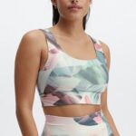 Fabletics paisagem onírica/nuvem de chuva 420HR1867 sutiã esportivo reversível de impacto médio harlow mulheres