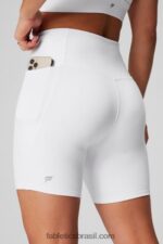 Fabletics palma verde da sorte/branco clássico 420HR314 oasis pureluxe hw crossover 6'' curto mulheres - Image 2