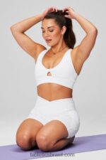Fabletics palma verde da sorte/branco clássico 420HR314 oasis pureluxe hw crossover 6'' curto mulheres - Image 3