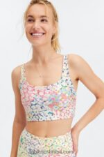 Fabletics patchwork margarida/rosa mármore 420HR1852 harlyn sutiã esportivo midi reversível de impacto médio mulheres