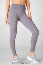 Fabletics pedreira cinza/branco 420HR1117 trinity motion365 legging cintura alta 80 mulheres - Image 3