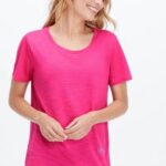 Fabletics pelúcia rosa/clube atlético 420HR2020 camiseta clássica mulheres