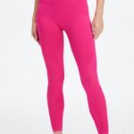 Fabletics pelúcia rosa/preto 420HR1004 Sync legging cintura alta sem costura 7/8 mulheres
