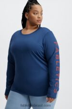 Fabletics peônia marinho/vermelho rio 420HR2630 phoenix lite blusa manga longa mulheres