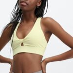 Fabletics pêra clara 420HR1732 sutiã esportivo oasis com frente torcida mulheres
