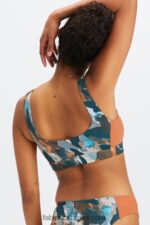 Fabletics pincel camuflagem/sequóia 420HR1606 sutiã de natação costas mulheres - Image 2