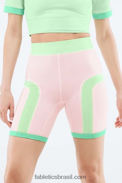 fabletics_pixie_agua_tropical_babosa_420hr568_shorts_motion365_color_block_cintura_alta_mulheres.jpg Fabletics pixie/água tropical/babosa 420HR568 shorts motion365 color block cintura alta mulheres - Image 1