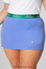 Fabletics ponche pervinca/verde grama 420HR628 saia de bolso trançada com short embutido mulheres