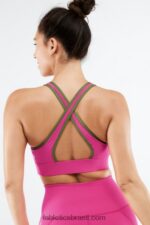 Fabletics ponche rosa/oliva desbotada 420HR1429 sutiã esportivo de alto impacto siena mulheres - Image 3