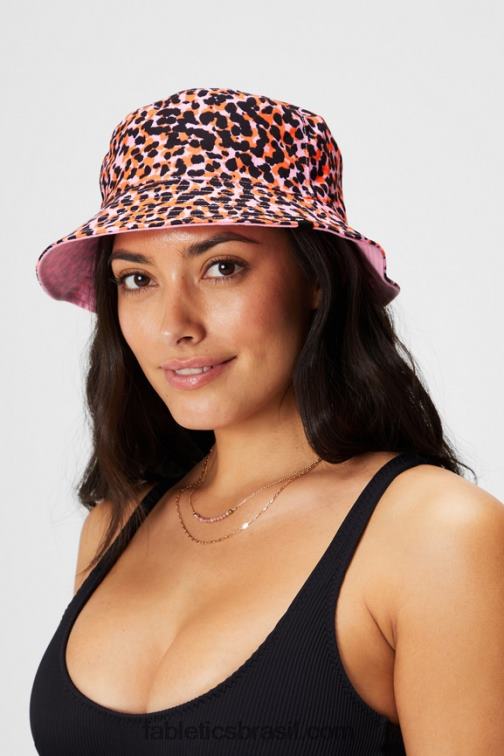 Fabletics pontos de safári flash laranja/bailarina rosa 420HR3019 chapéu balde reversível mulheres - Image 2