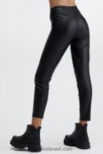 Fabletics preto 420HR1126 legging cintura alta de couro vegano mulheres - Image 2