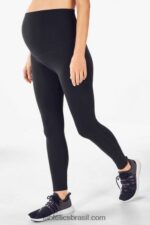 Fabletics preto 420HR1323 legging gestante cintura alta pureluxe mulheres