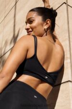 Fabletics preto 420HR1520 sutiã cruzado nas costas de baixo impacto mulheres