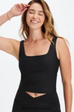 Fabletics preto 420HR1563 tanque de sutiã embutido lydia mulheres