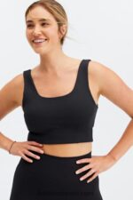 Fabletics preto 420HR1597 sutiã esportivo de outono de baixo impacto mulheres