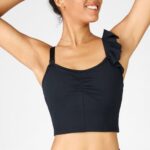 Fabletics preto 420HR1693 blusa de babados mellie mulheres