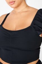 Fabletics preto 420HR1694 blusa de babados mellie mulheres - Image 2