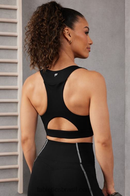 Fabletics preto 420HR1823 sutiã esportivo midi impacto médio para viagem 127 mulheres - Image 2