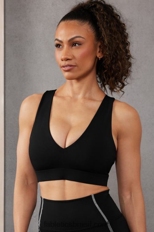 Fabletics preto 420HR1823 sutiã esportivo midi impacto médio para viagem 127 mulheres - Image 3