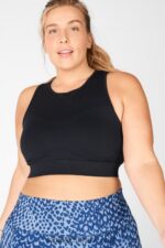 Fabletics preto 420HR1888 sutiã esportivo blare crossback de médio impacto mulheres