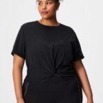 Fabletics preto 420HR1957 camiseta 100% algodão twist knot mulheres