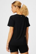 Fabletics preto 420HR1959 camiseta manga curta dry-flex com decote em V mulheres - Image 2