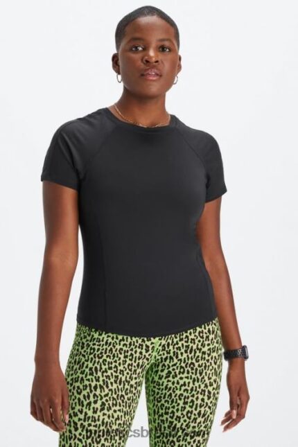 Fabletics preto 420HR1974 phoenix lite blusa de manga curta mulheres