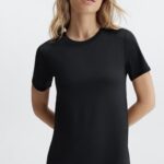 Fabletics preto 420HR1975 phoenix lite blusa de manga curta mulheres