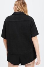 Fabletics preto 420HR2041 ilha terry botão quadrado para cima mulheres - Image 2