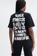 Fabletics preto 420HR2075 camiseta unissex africobra mulheres - Image 4