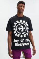 Fabletics preto 420HR2077 camiseta unissex festac 77' mulheres - Image 7