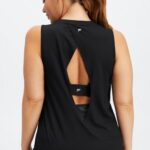Fabletics preto 420HR2119 tanque traseiro aberto dry-flex mulheres