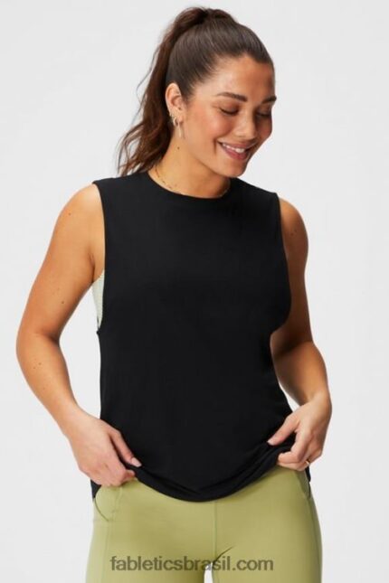 Fabletics preto 420HR2171 tanque muscular micah mulheres
