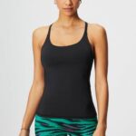 Fabletics preto 420HR2178 tanque de sutiã embutido em movimento mulheres