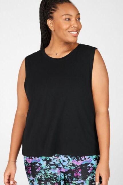 Fabletics preto 420HR2351 tanque muscular de jade mulheres