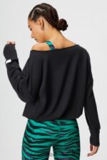 Fabletics preto 420HR2423 pulôver felpudo de luxo ombro a ombro mulheres - Image 2